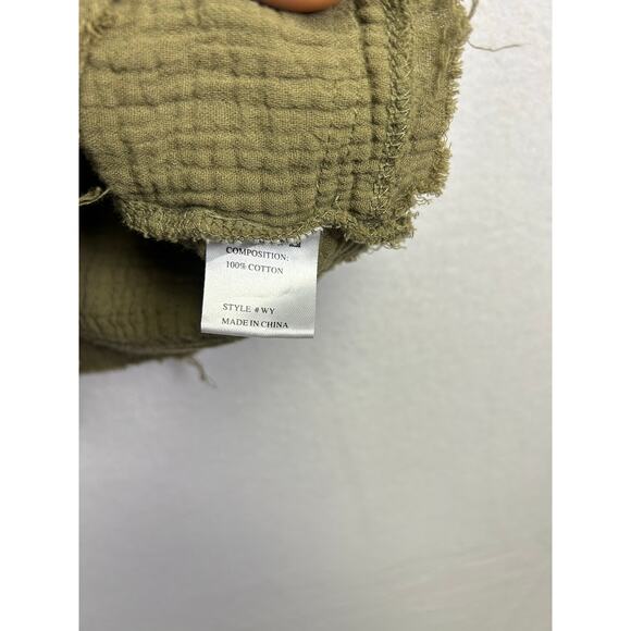 Igenjun Woman's Green Peasant Botton Down Top - Size‎ Small Bobo Casual - Picture 10 of 12